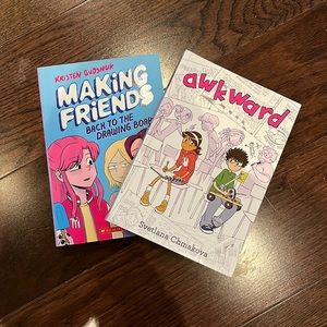 Graphic novel duo, books “making friends *BOOK 2 IN THE DUOLOGY*” and “awkward”